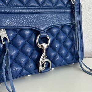 Rebecca Minkoff Quilted Mini Mac royal cobalt Blue crossbody Leather Bag